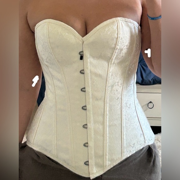 Cream Lace Corset Story Corset - Picture 2 of 5